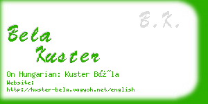 bela kuster business card